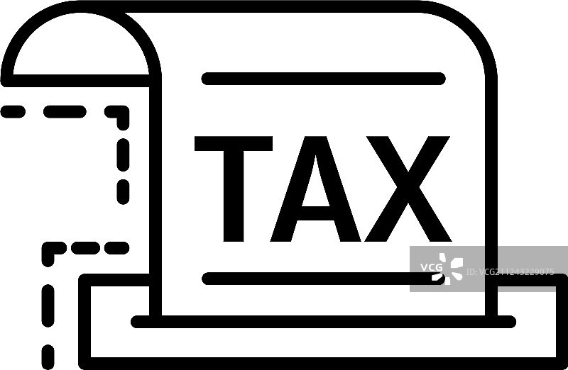 税务支票纸图标大纲样式图片素材
