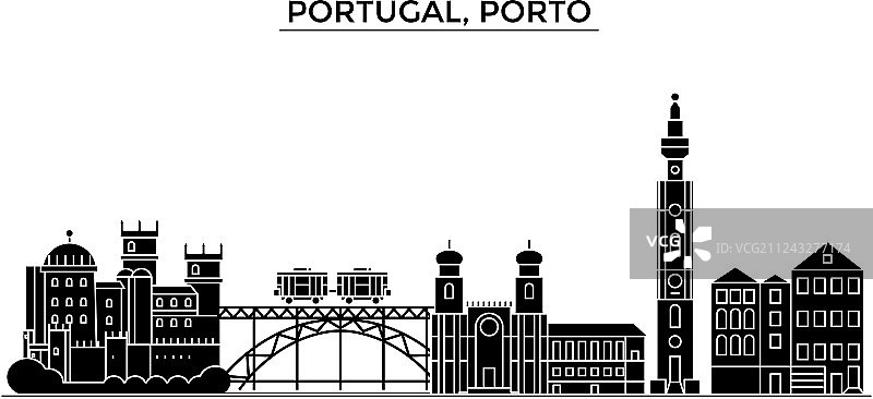 葡萄牙波尔图建筑城市天际线图片素材