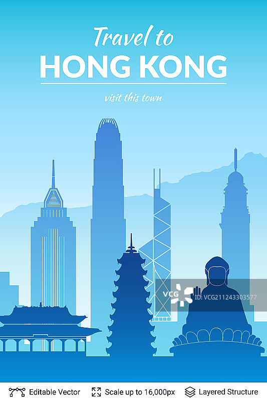 香港著名的城市景观图片素材