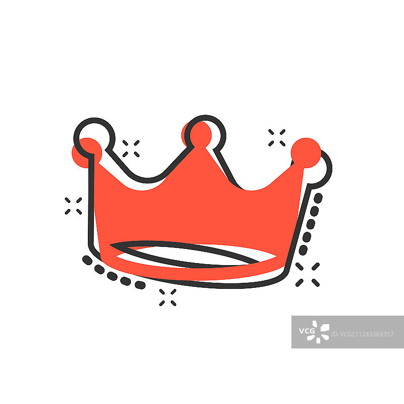 卡通皇冠皇冠图标在漫画风格的皇室图片素材