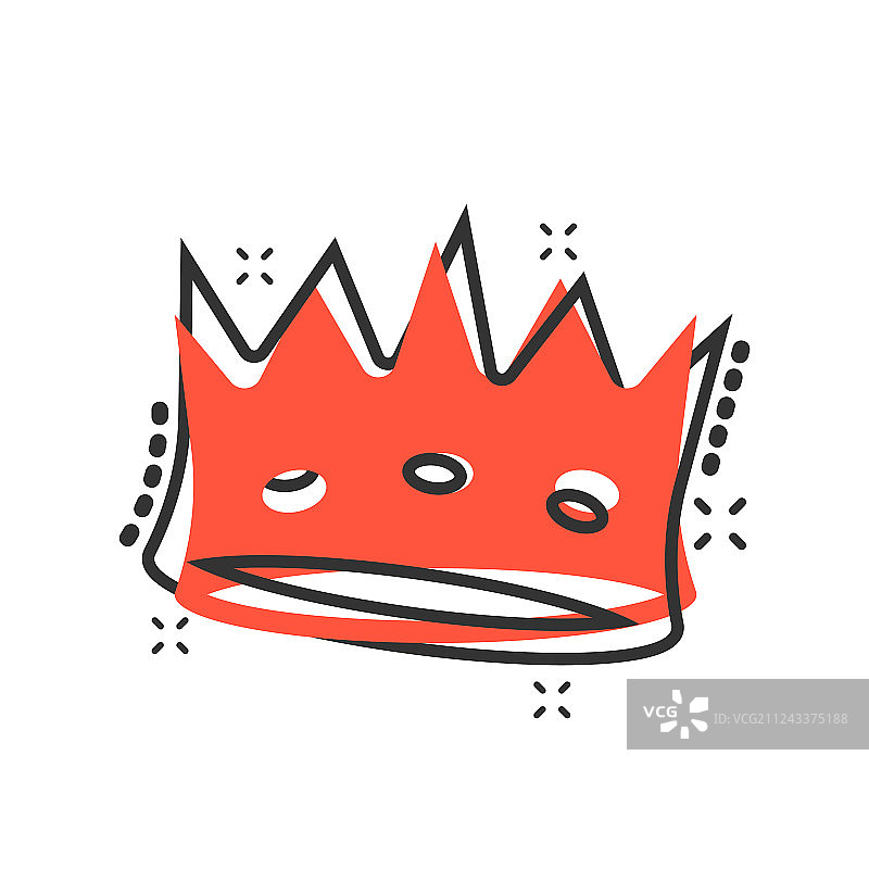卡通皇冠皇冠图标在漫画风格的皇室图片素材