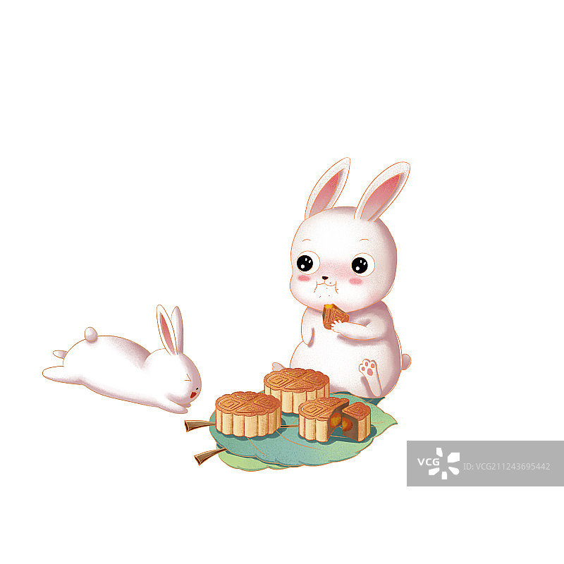 兔子和月饼图片素材