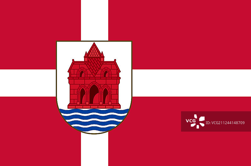 桑德堡旗，位于丹麦南部图片素材