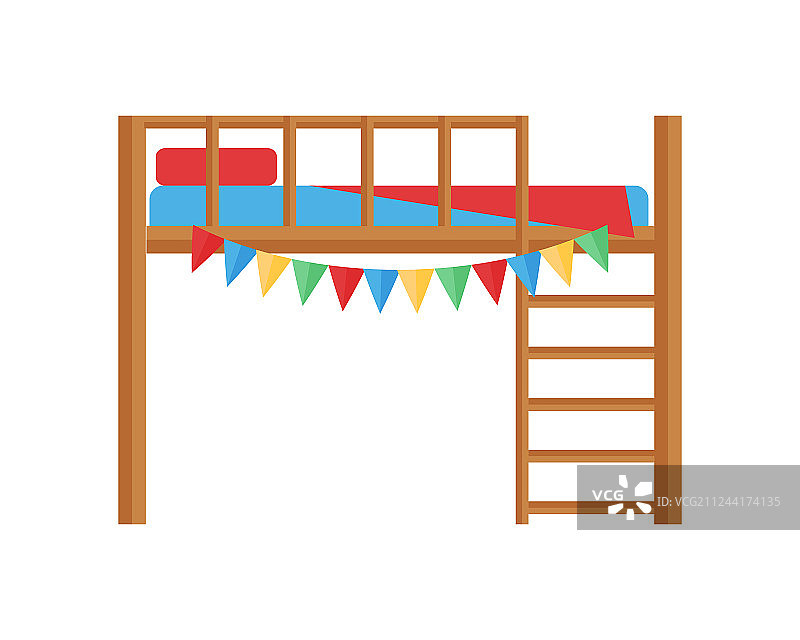 舒适的双层床舒适的婴儿房装饰儿童图片素材