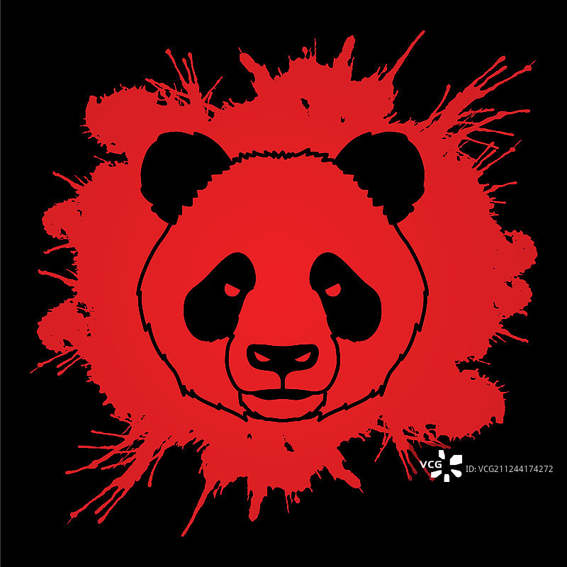 愤怒的熊猫头卡通胖熊猫脸图片素材