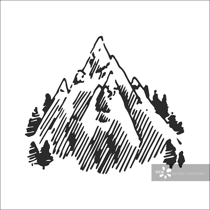 山标志的概念图片素材