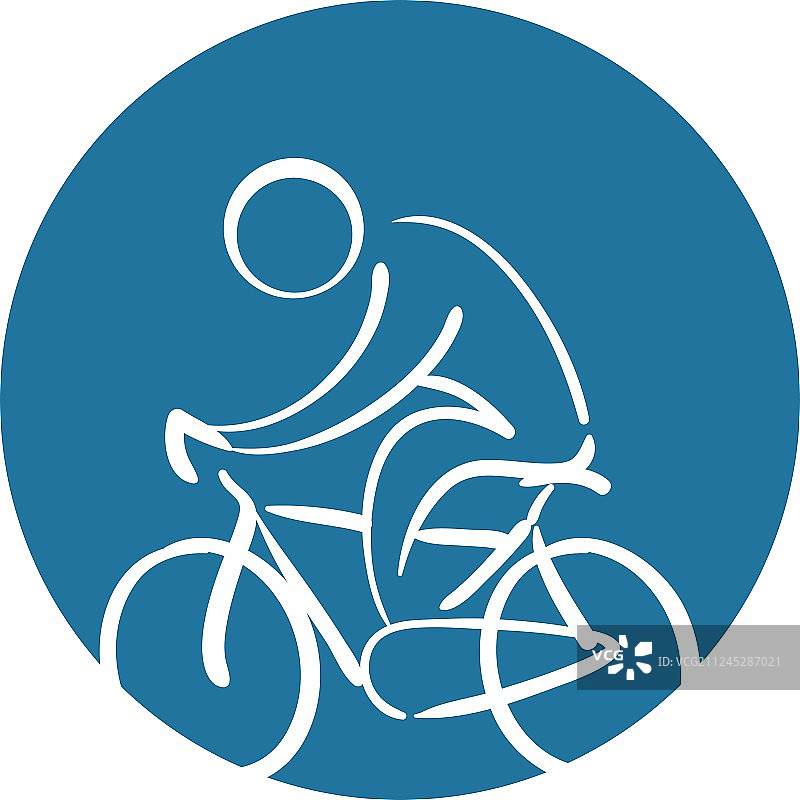 自行车剪影运动健康图标图片素材