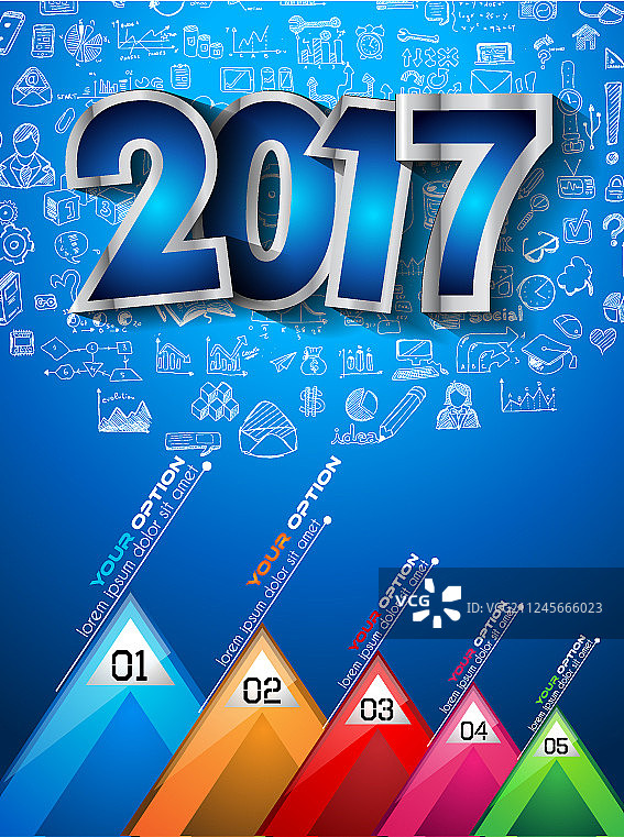 2017年新年信息图和商业计划图片素材