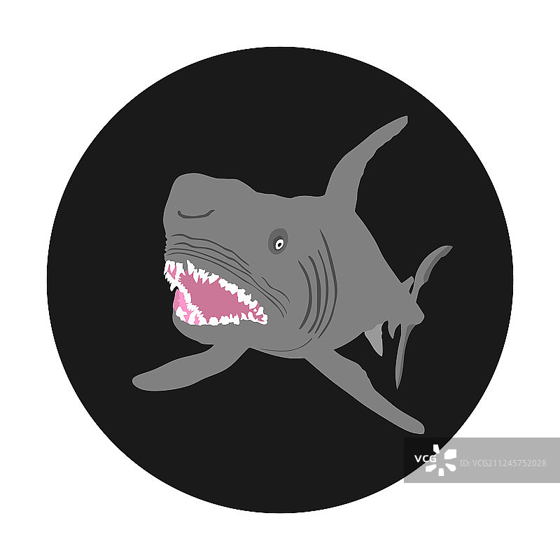 鲨鱼张开大口攻击野兽，危险图片素材