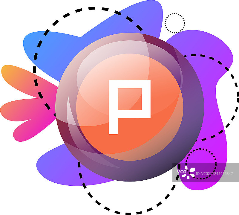 Plurk标志与多色图形图标上图片素材