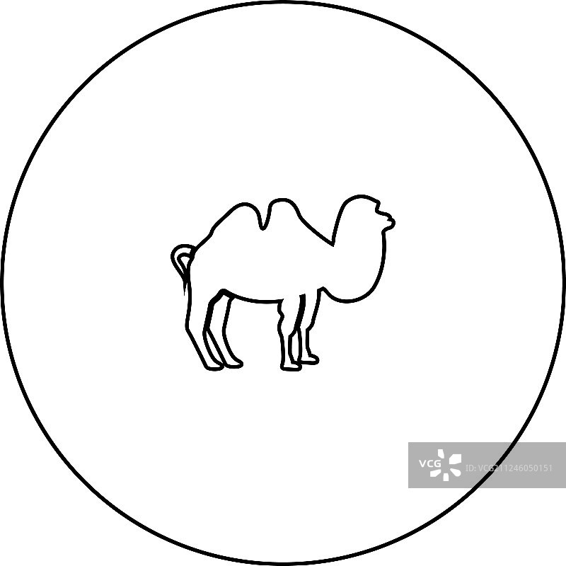 驼色的图标在圆圈的轮廓图片素材