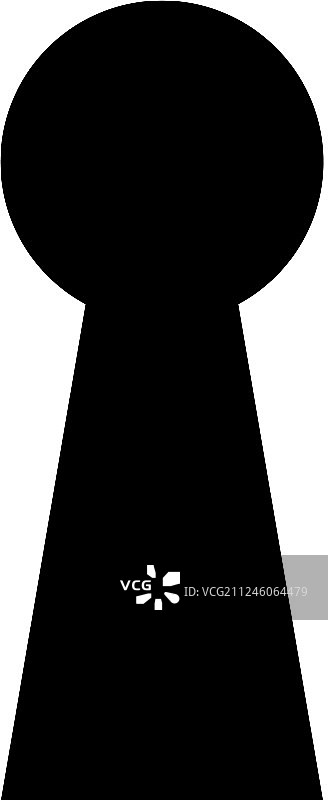黑色钥匙孔图标孤立在白色背景图片素材
