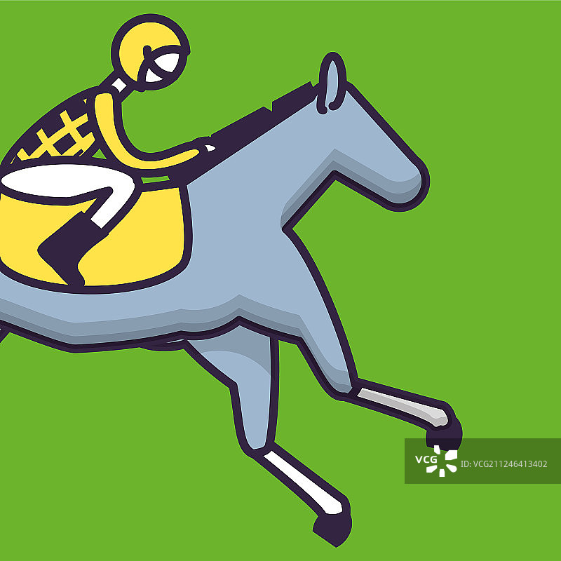 马与骑师赛马场图标图片素材