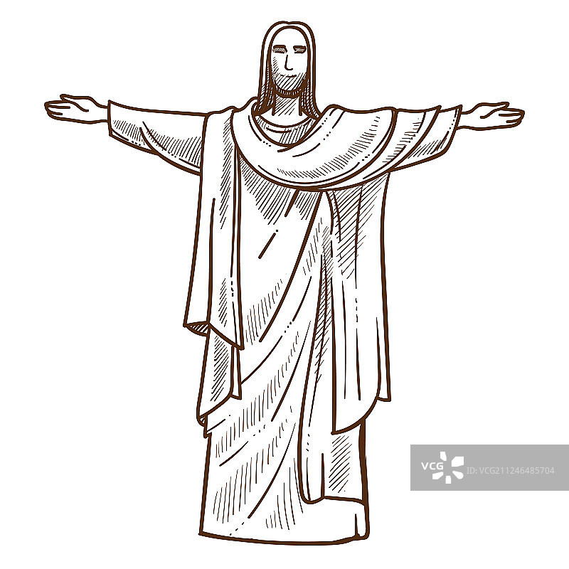 耶稣基督雕像在里约热内卢de janeiro单色图片素材