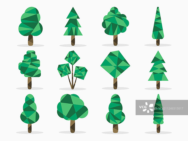 多边形树设置低多边形样式图片素材