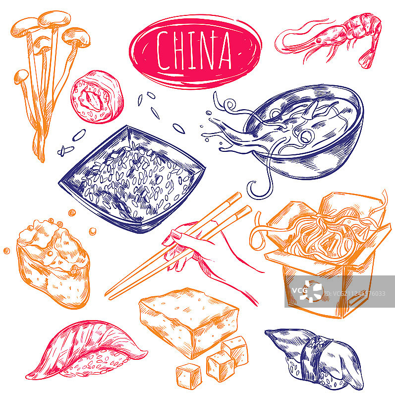 中国食品小品套装图片素材