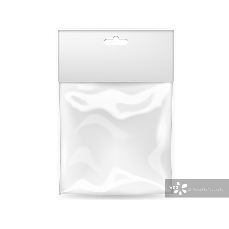 白色空白塑料袋，带挂槽图片素材