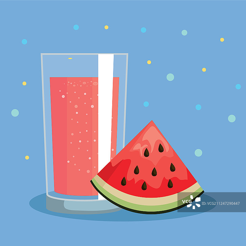 西瓜水果和新鲜果汁营养图片素材
