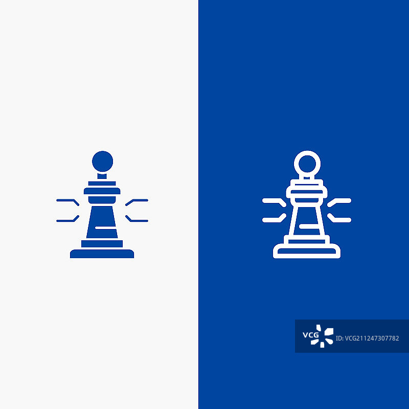 国际象棋游戏玩家王扑克线和字形固体图片素材