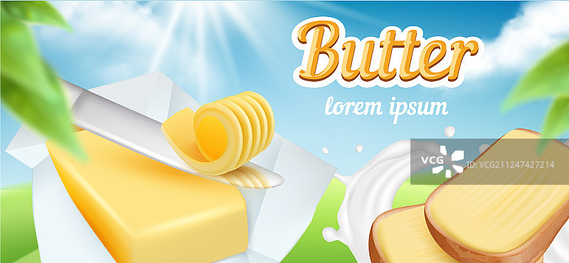 黄油广告包装每日早餐图片素材