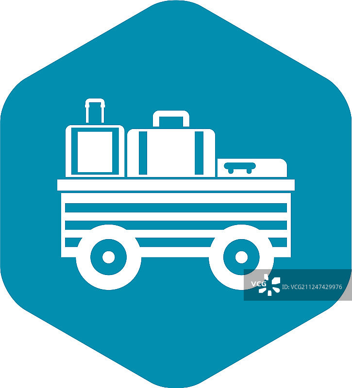 服务车与行李图标简单的风格图片素材