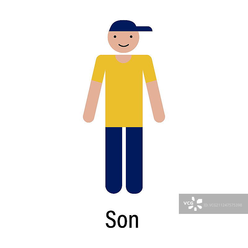 儿子的家庭图标，可用于网页标志移动图片素材