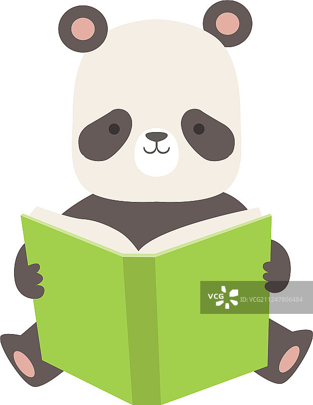 可爱的熊猫，小熊，读书，可爱，聪明图片素材