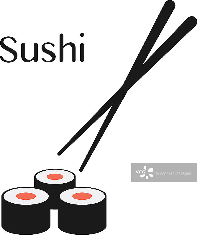 筷子和寿司卷图片素材