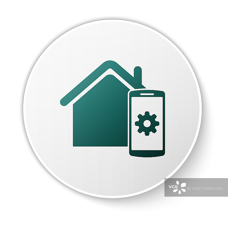 绿色智能家居-遥控系统图标图片素材