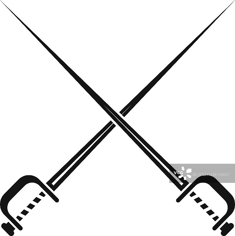 交叉剑图标风格简单图片素材