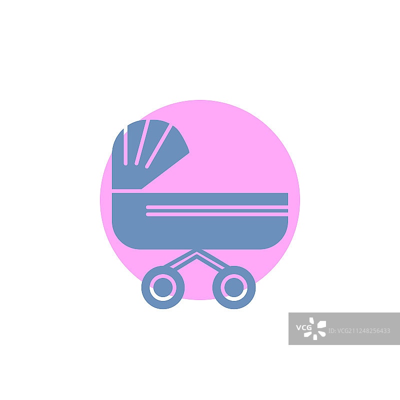 手推车婴儿儿童推婴儿车字形图标图片素材