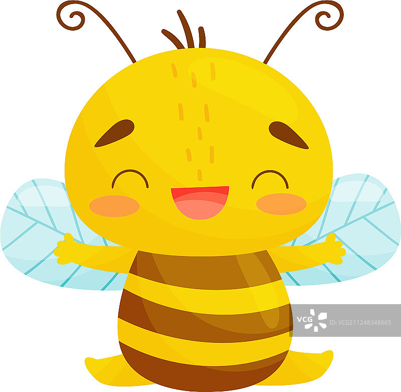 蜜蜂在卡通风格人性化的蜜蜂坐图片素材