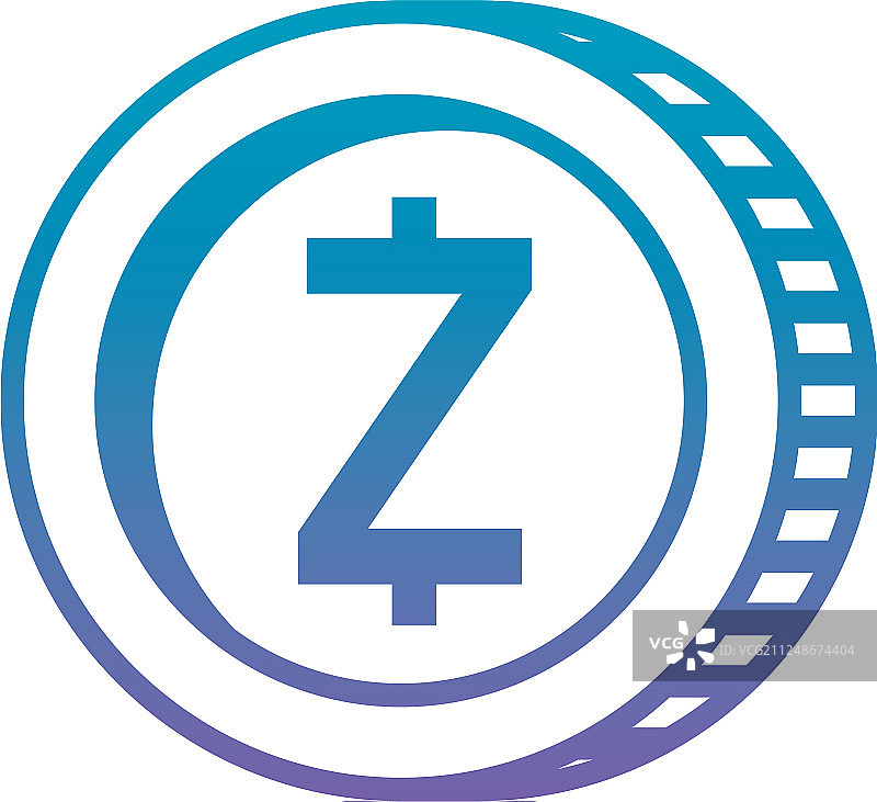 加密货币zcash币孤立图标图片素材