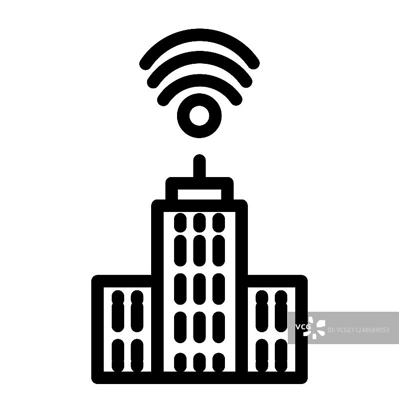 城市与wifi线图标网络和城镇图片素材