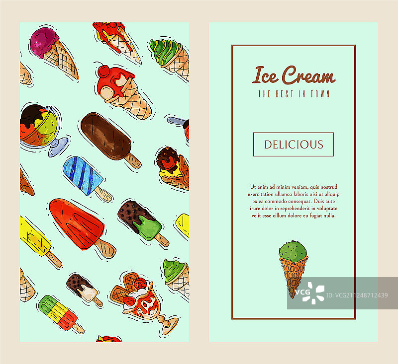 冰淇淋横幅夏季自然清新和寒冷图片素材