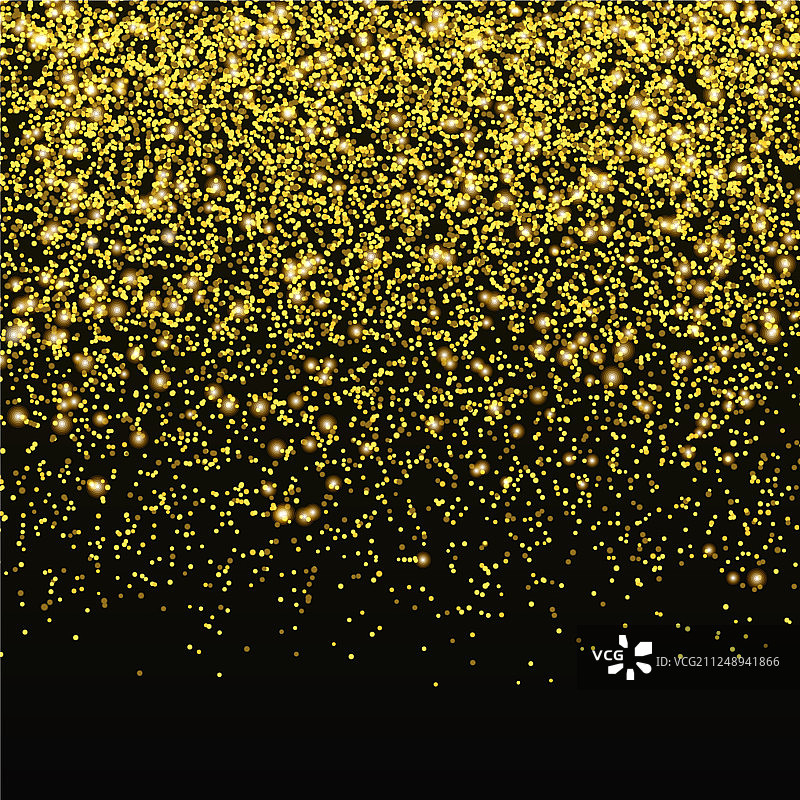 金色闪亮的五彩纸屑飘落，金色的星星图片素材