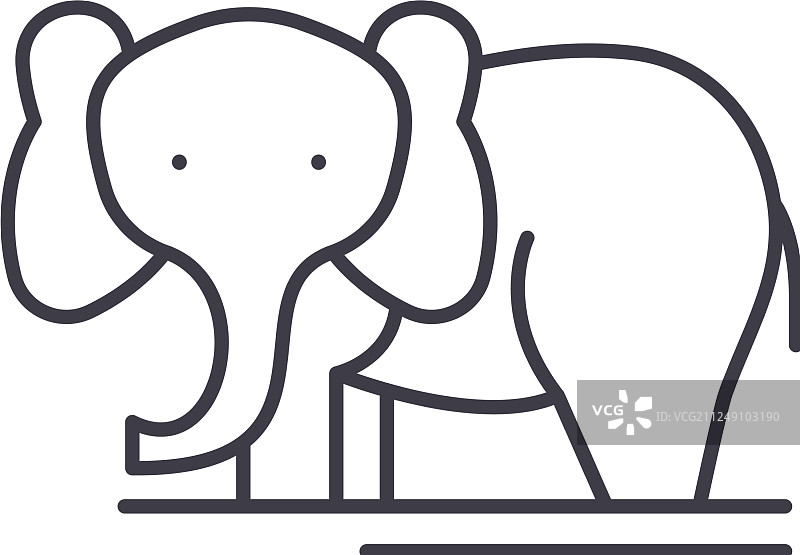 大象线图标概念大象线图片素材