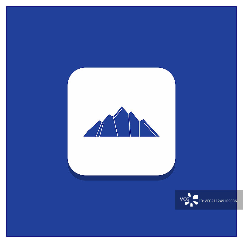 蓝色圆形按钮为山景自然图片素材