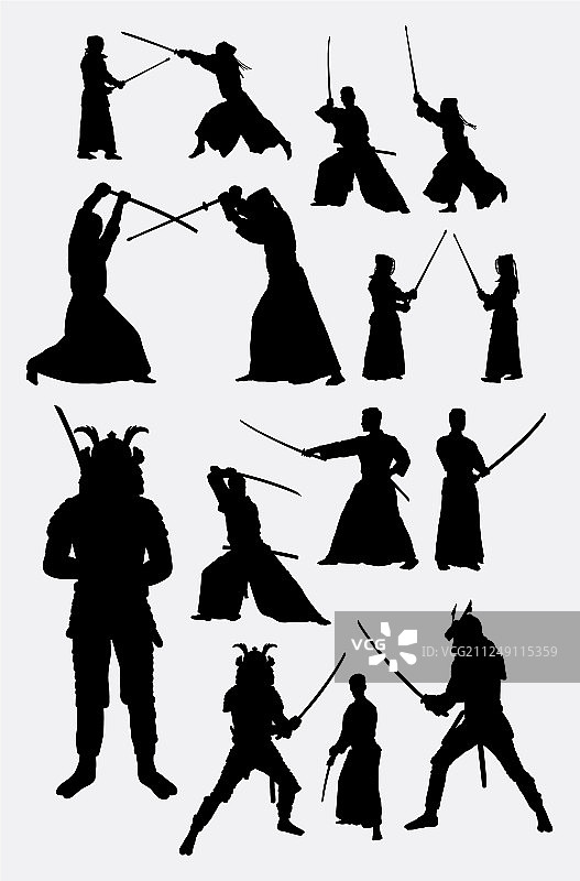 日本武士的轮廓图片素材
