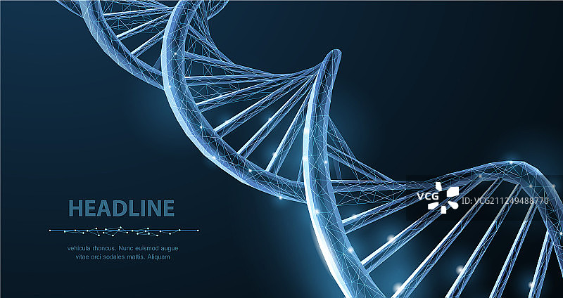 DNA抽象三维多边形线框DNA分子图片素材