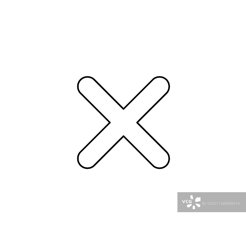 图标概念x标记黑色轮廓图片素材