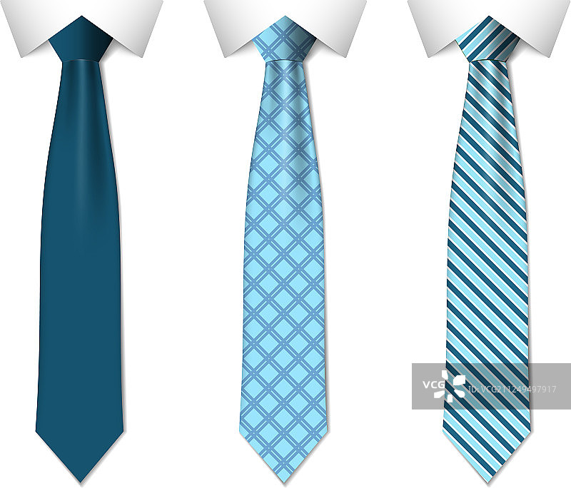 蓝色素色条纹领带图片素材