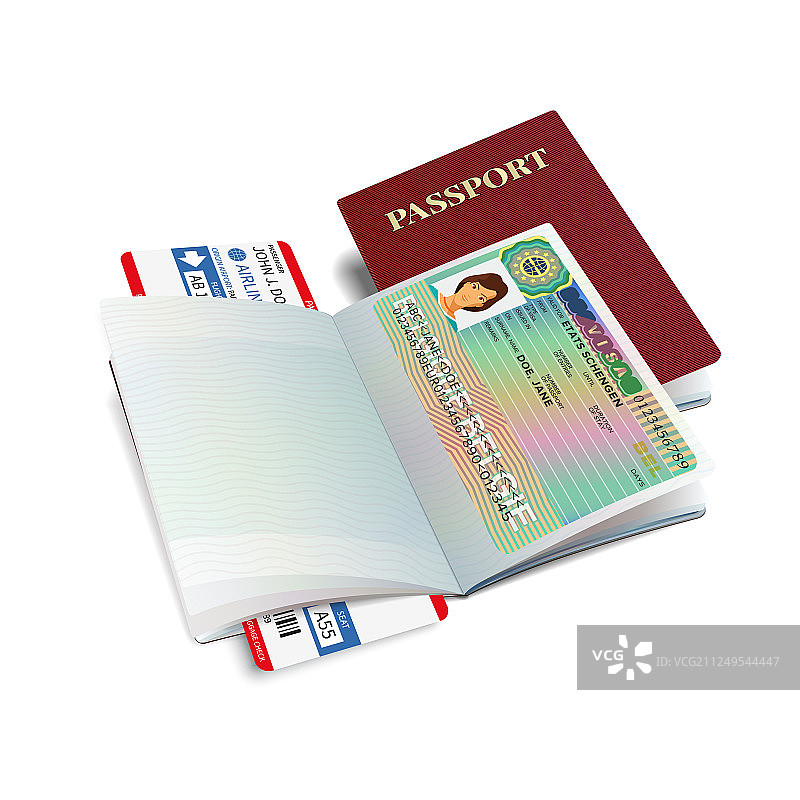 持有比利时签证的国际护照图片素材