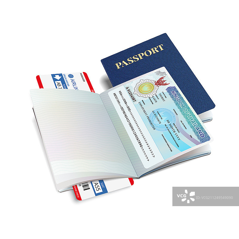 有泰国签证盖章的国际护照图片素材