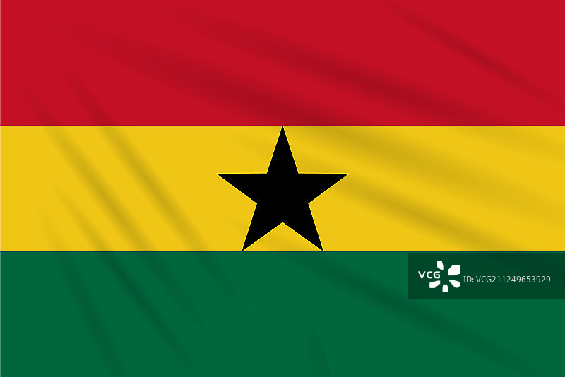 加纳国旗在风中摇曳逼真图片素材