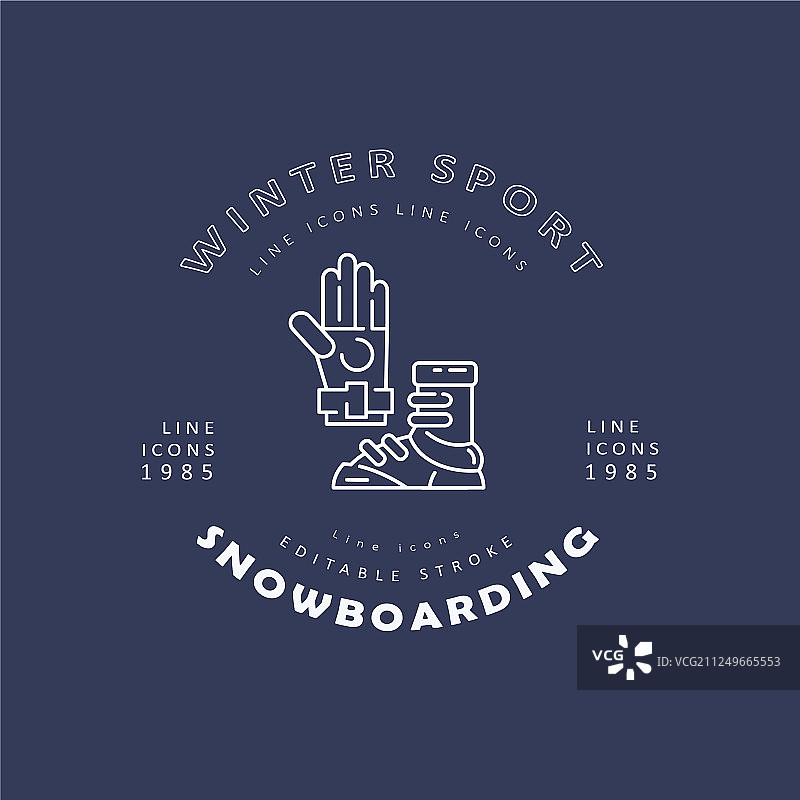 图标和标志的滑雪板和滑雪图片素材