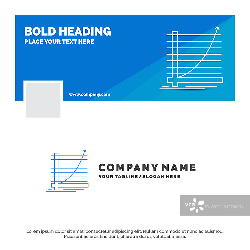 蓝色的企业标志模板为箭头图表曲线图片素材