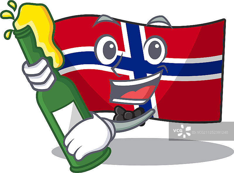 用啤酒挪威旗放置在人物柜中图片素材