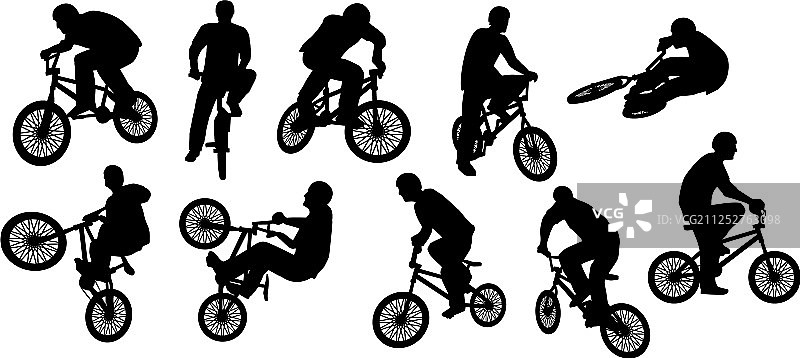 小轮车轮廓或自行车轮廓图片素材