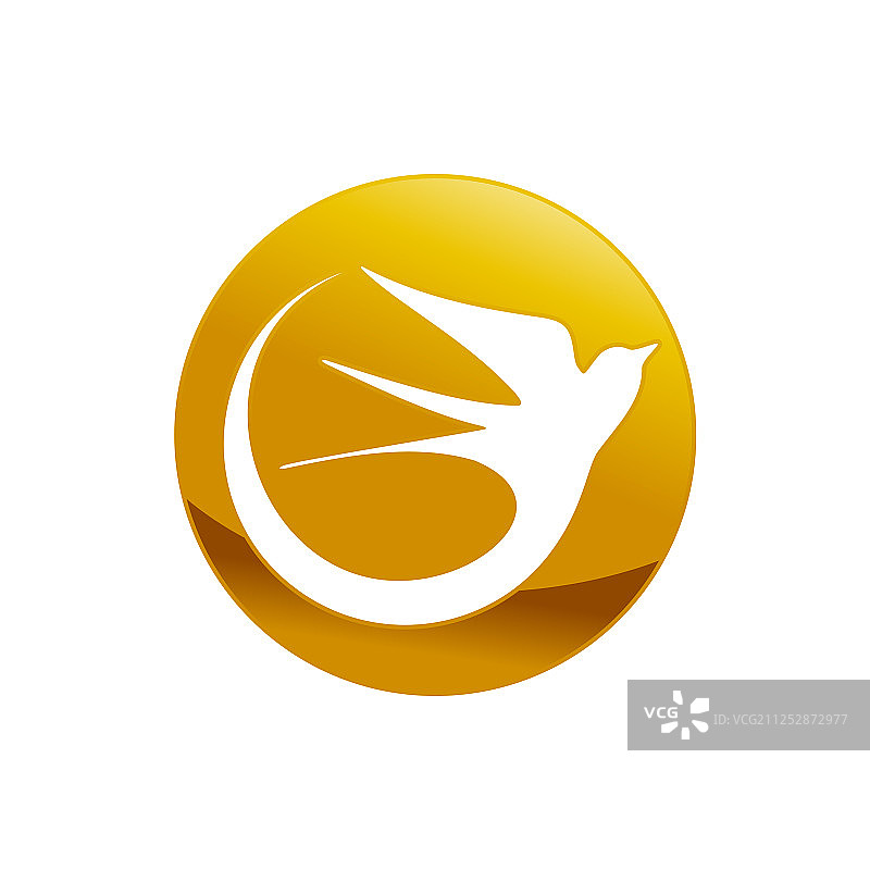 抽象的燕子鸟的金色象征设计图片素材